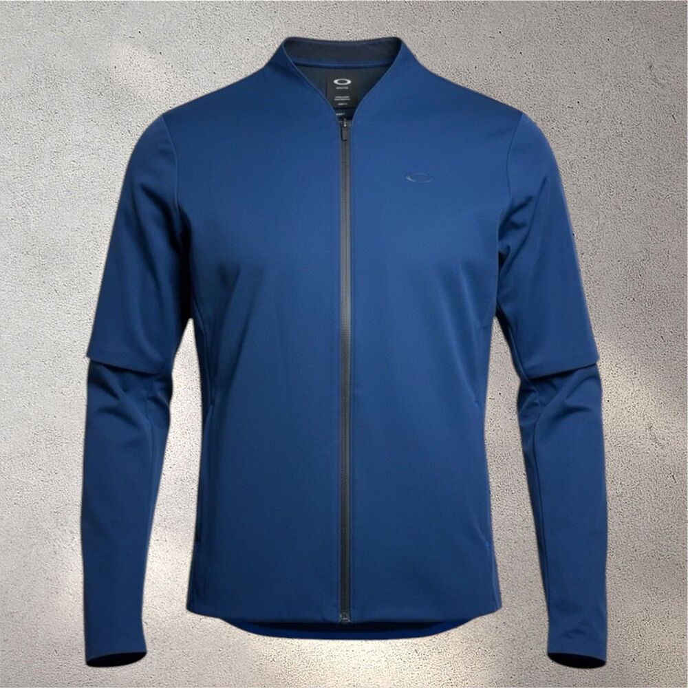 Oakley Mens Full Zip Softshell Performance Jacket Size XL Blue Vented Athleisure